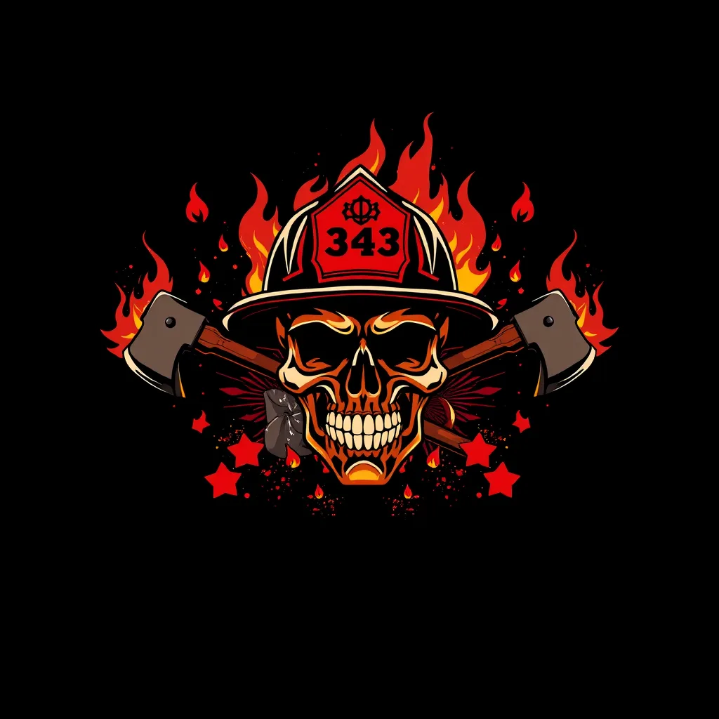 Firefighter skull memorial