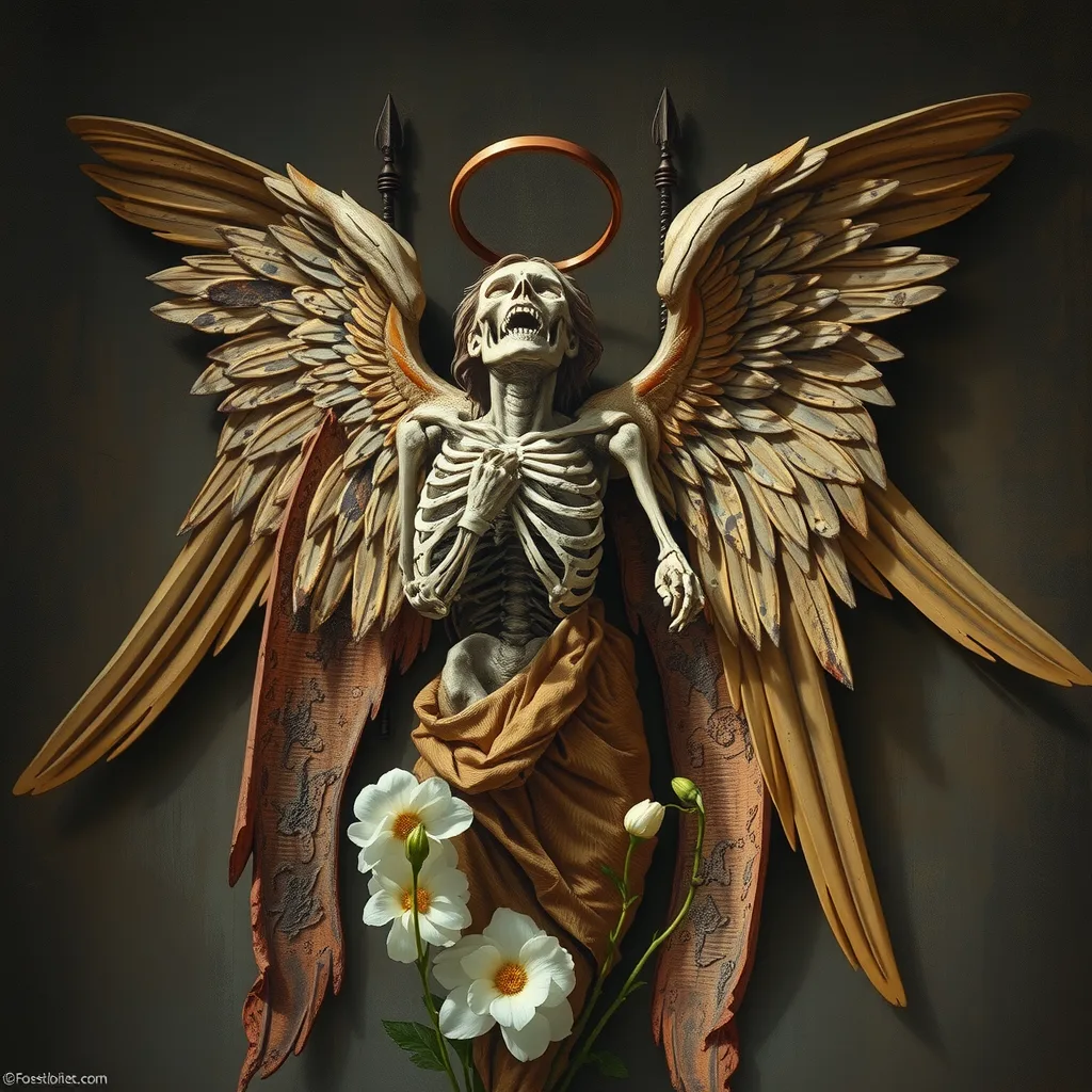 Dead angel on cathedral wall