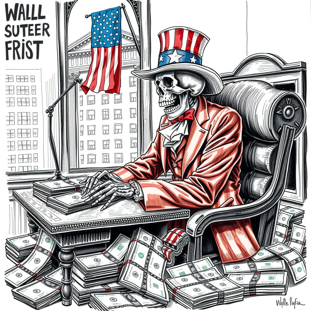 Uncle Sam skeleton political art